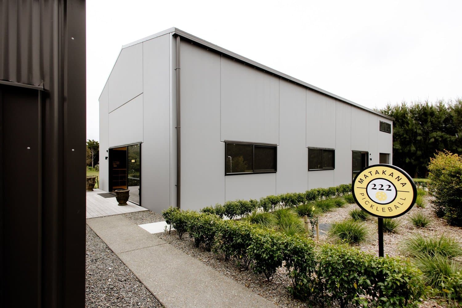 Exterior of the Matakana 222 Pickleball building